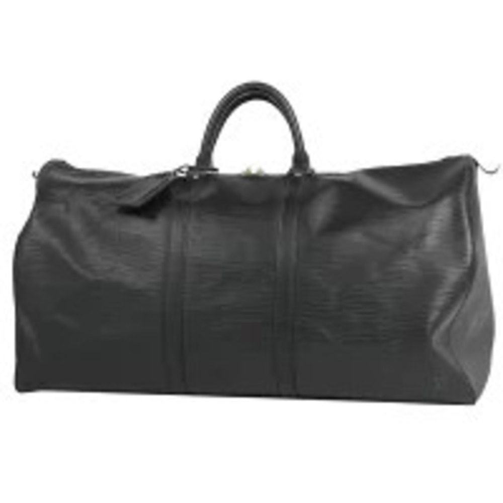 Louis Vuitton Keepall Handbag Travel Bag Boston Epi Leather Noir Black